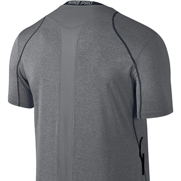 Nike Pro Fitted Short Sleeve Shirt Grey Heather - Picture 3 of 6